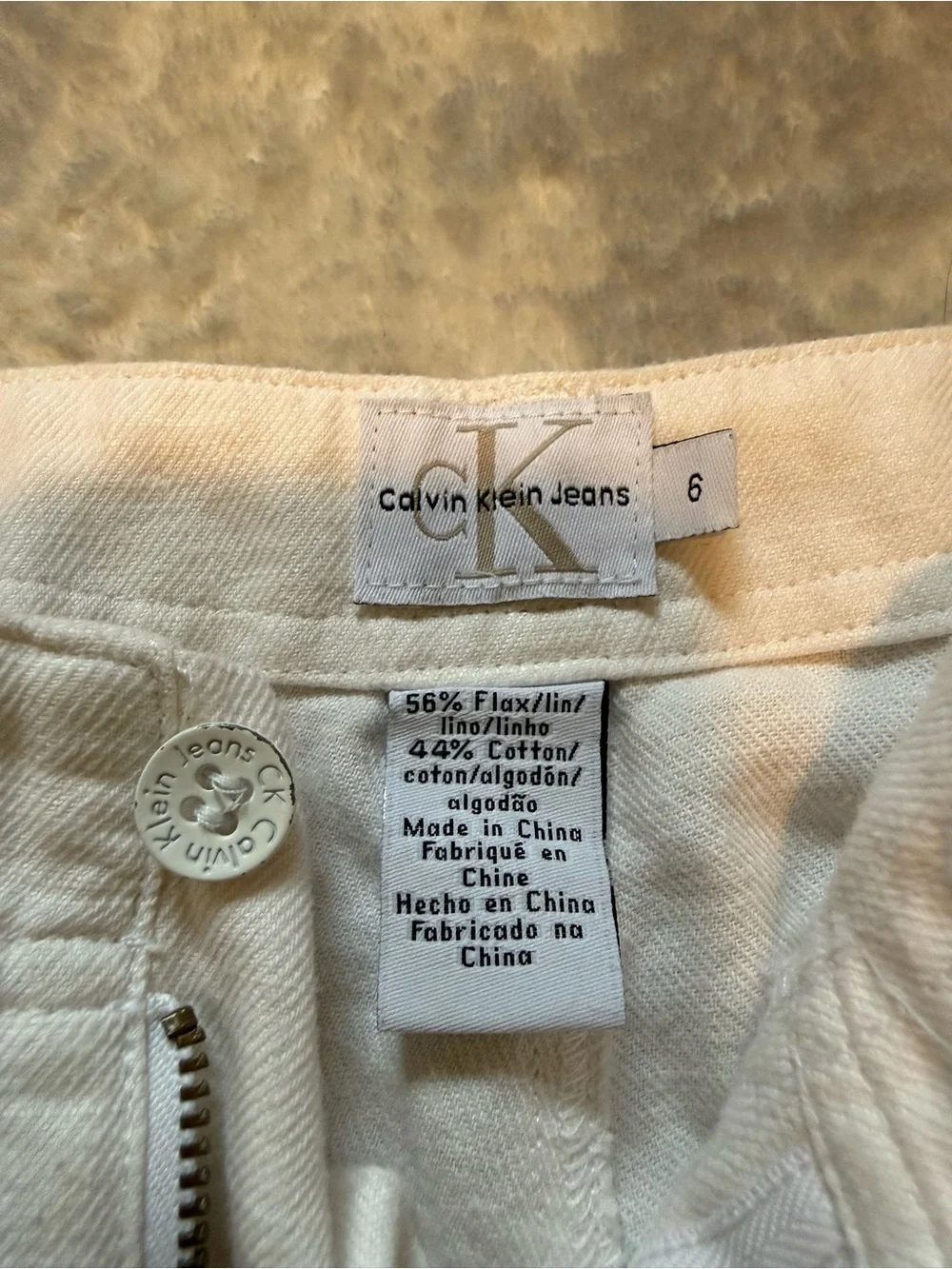 CALVIN KLEIN Woman’s Light Beige Casual Pants - Classic Straight Fit SIZE 6